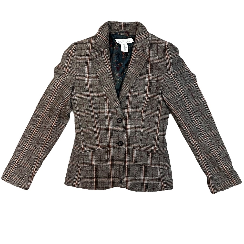 H&M Brown Plaid Blazer